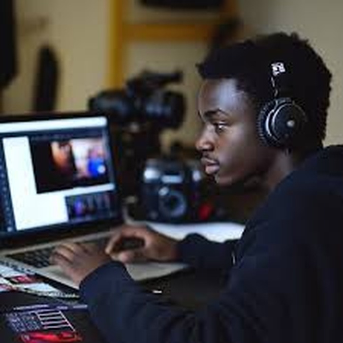 Editor crafting a vertical reel from Super 8 footage
